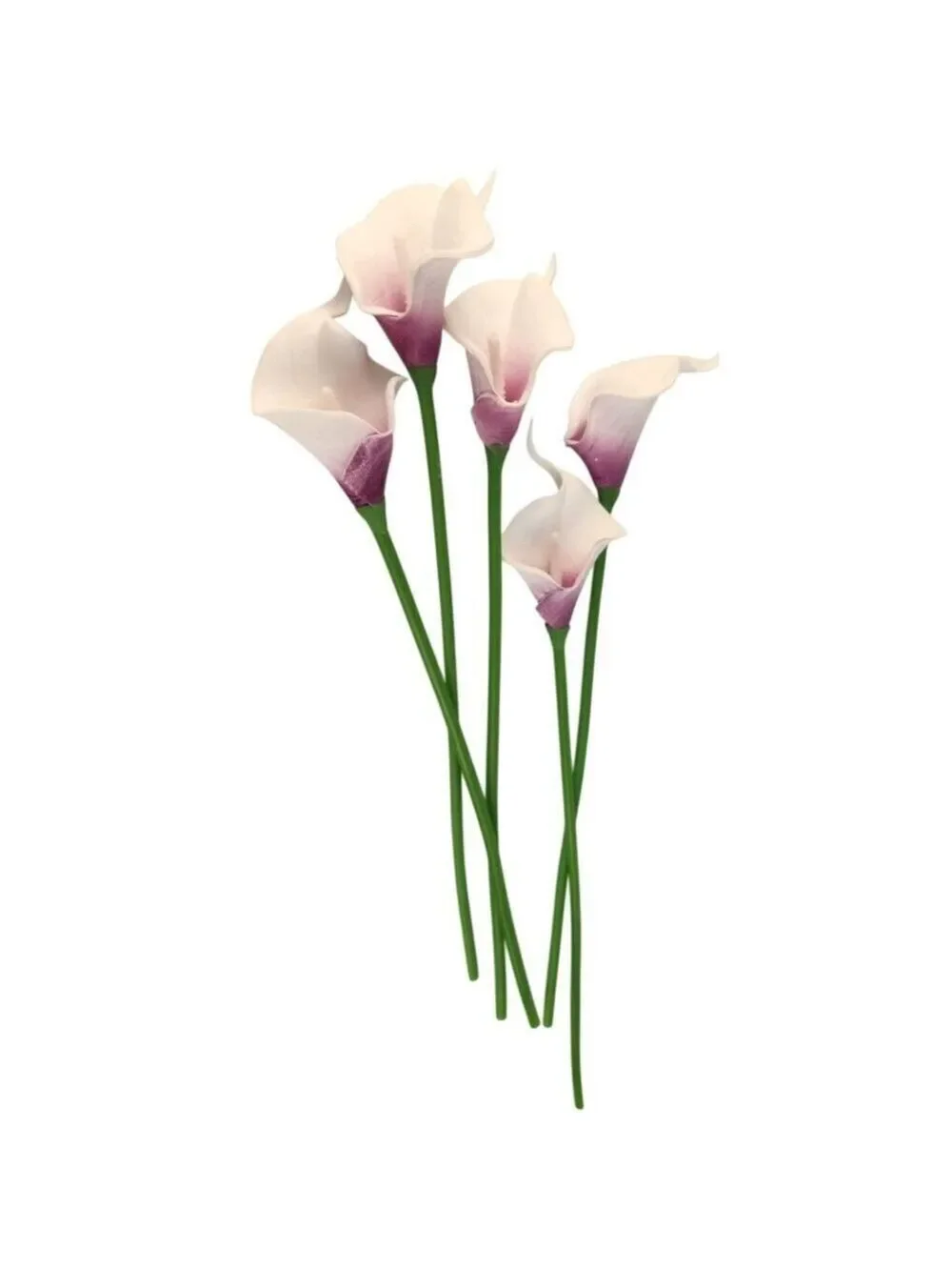 Lavender Purple and White Faux Calla Lily Stems 15 Inch Wedding Artificial Flowe